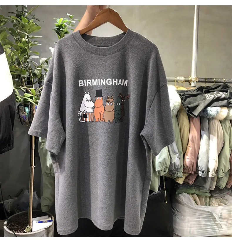 Brownm Brownm Celebrity Short-Sleeved T-Shirt Women's Wear 2024 Summer Wear New Korean Version Of Harajuku Loose-Match Half-Sleeve T-Shirt Clothes