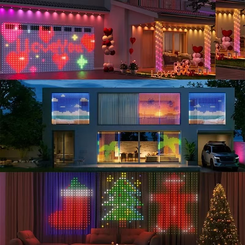 Tegooe Smart RGBIC LED Curtain Lights with Bluetooth App Control