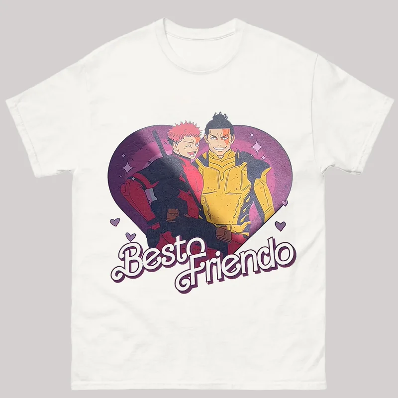  Besto Friendo Yuji Todo Deadpool Wolverine Printed Men's T-shirt