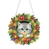 2D/Flat Christmas DIY Diamond Art Acrylic Pendant Wall Door Decoration (Cat)