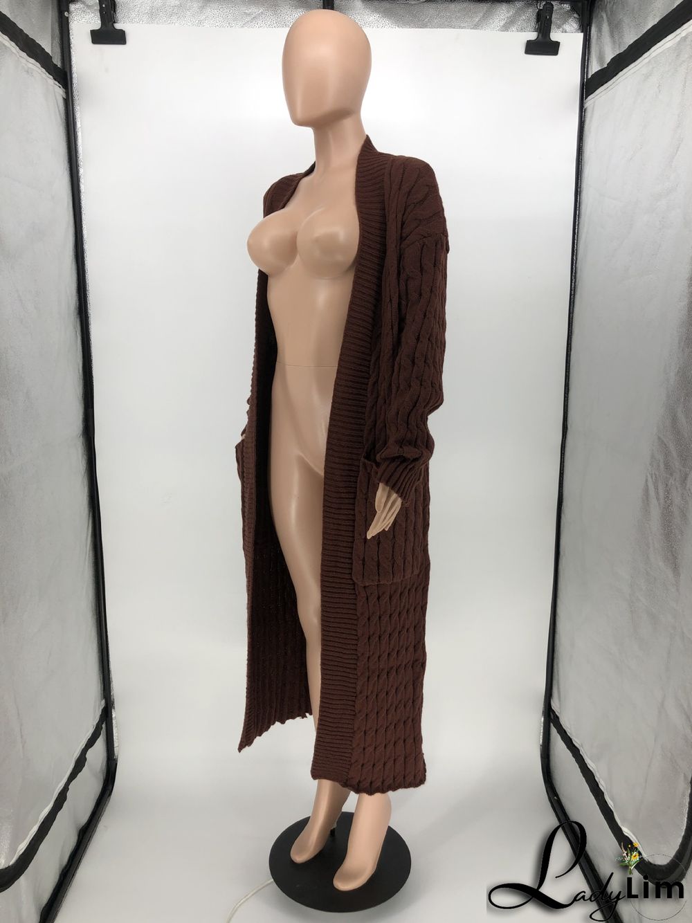 Women Winter Long Sleeve Plush Long Sweater Jacket