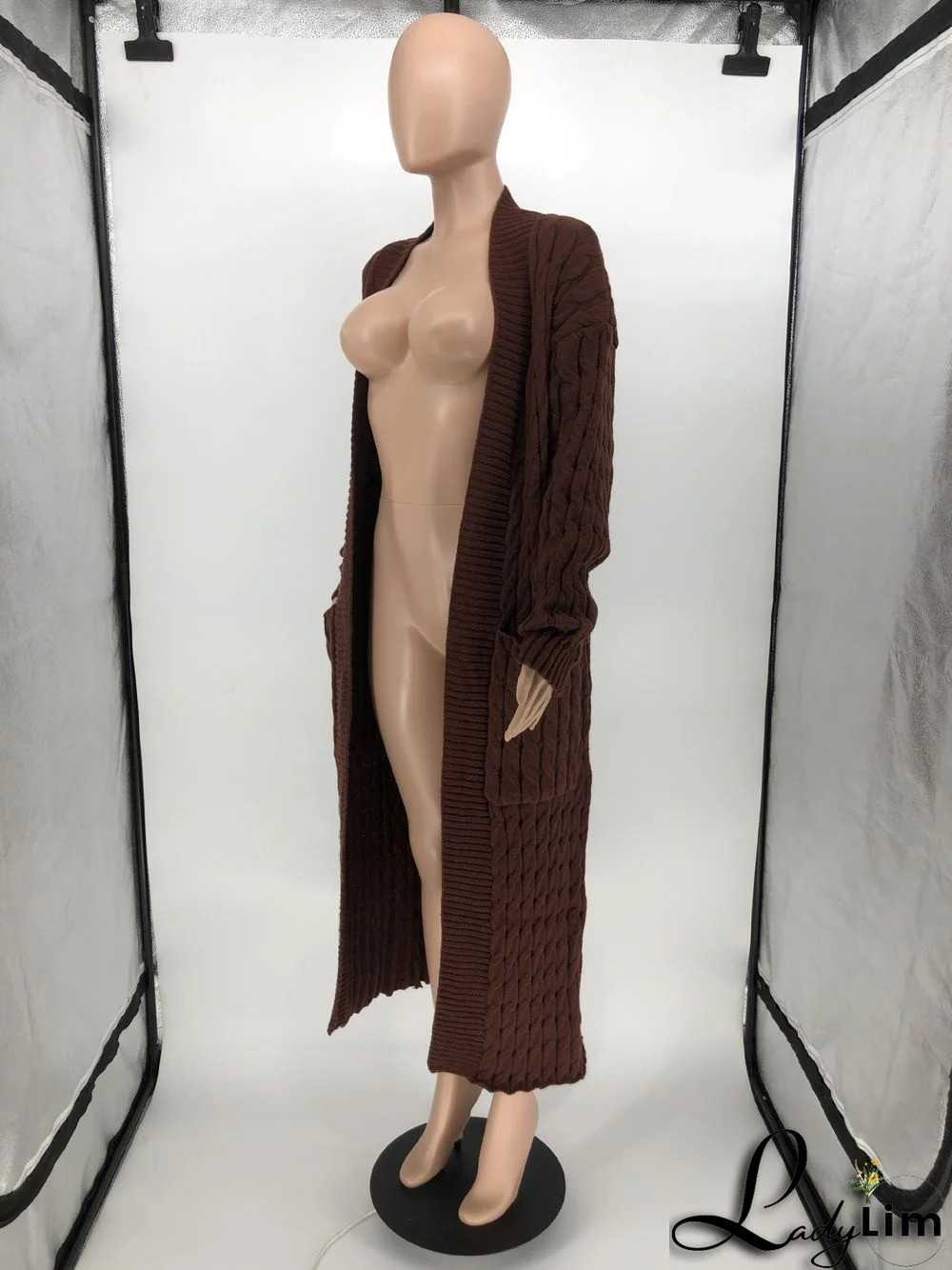 Women Winter Long Sleeve Plush Long Sweater Jacket