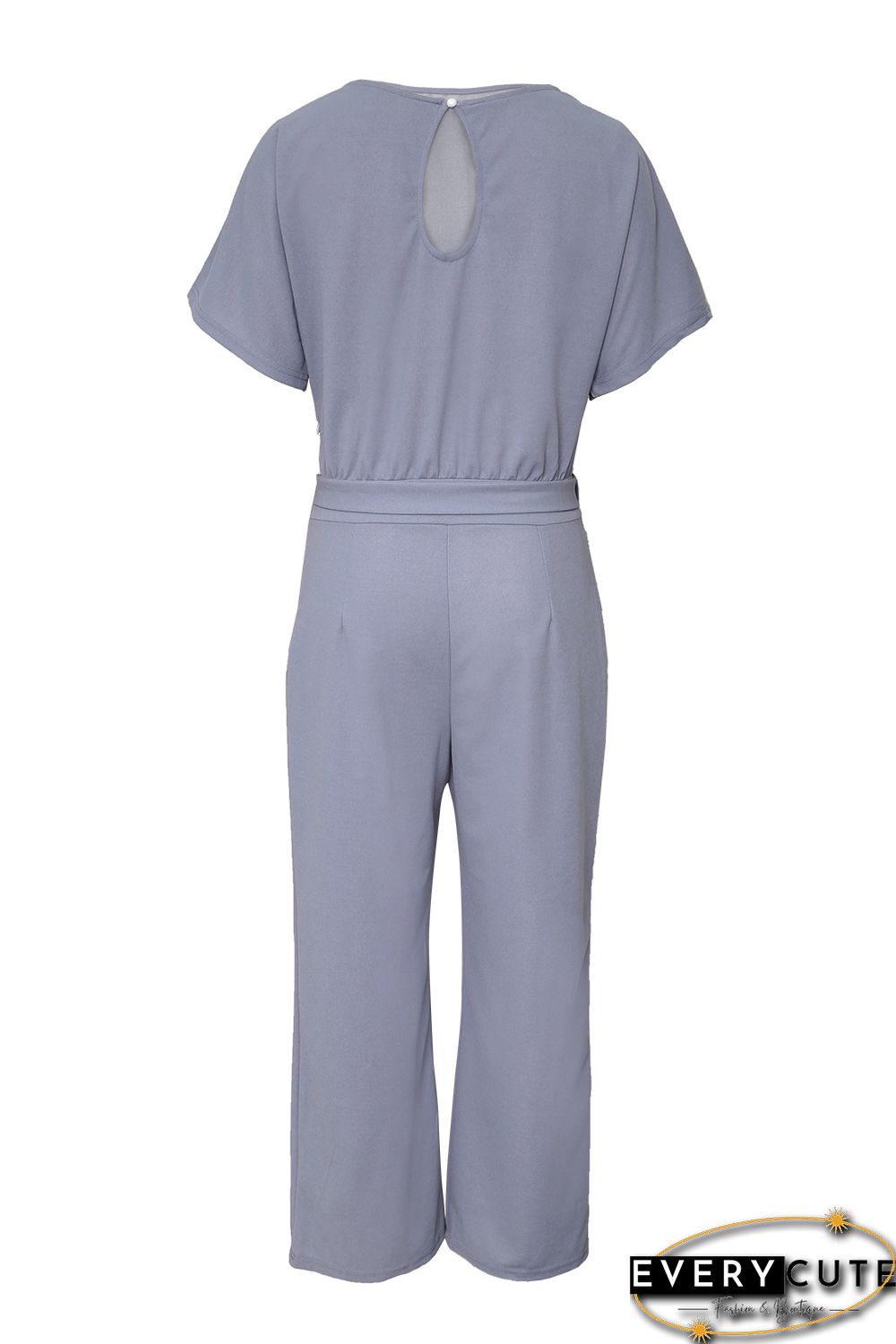 Gray Oh So Glam Belted Wide Leg Jumpsuit