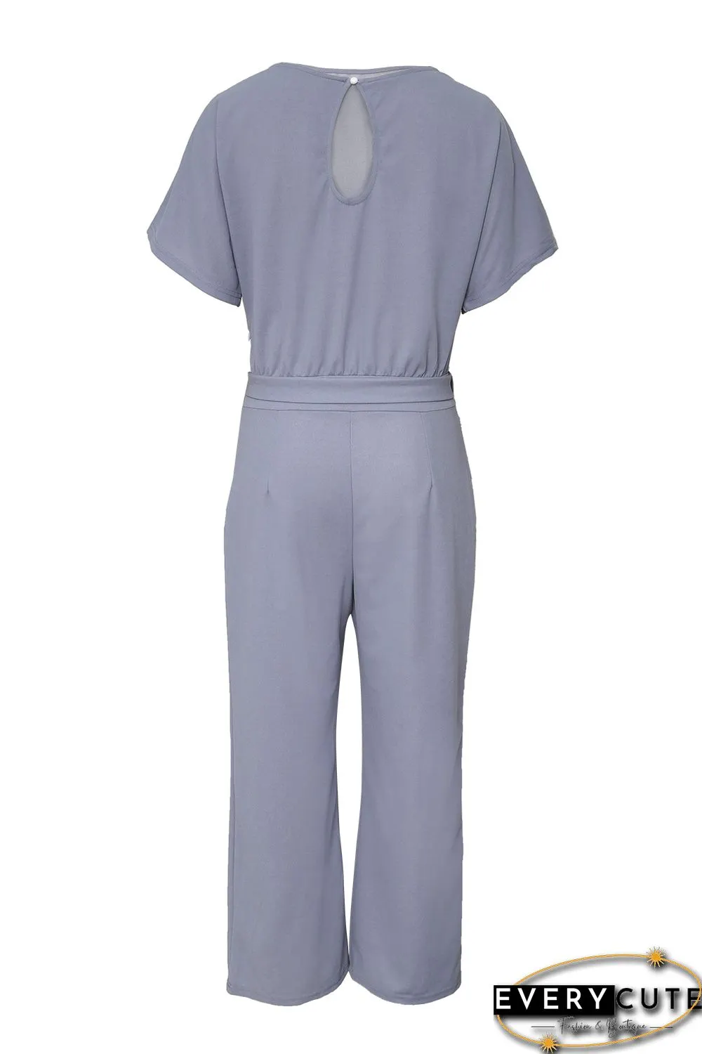 Gray Oh So Glam Belted Wide Leg Jumpsuit