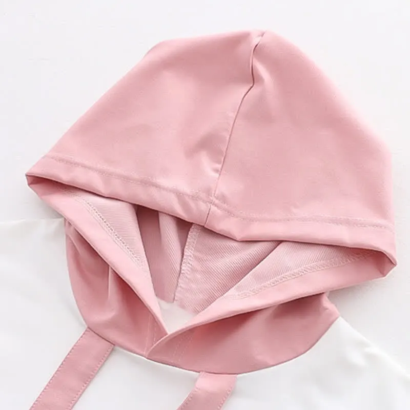 Colorblock Bunny Sakura Print Loose Hoodie