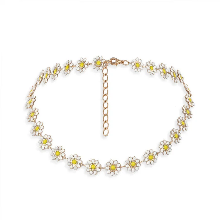 Dainty Daisy Flower Choker Necklace - Happy Birthday To April Girl