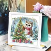 5D DIY Partial Special Shaped Drill Diamond Painting Xmas Owl With Frame Kit 19.2x19.2cm