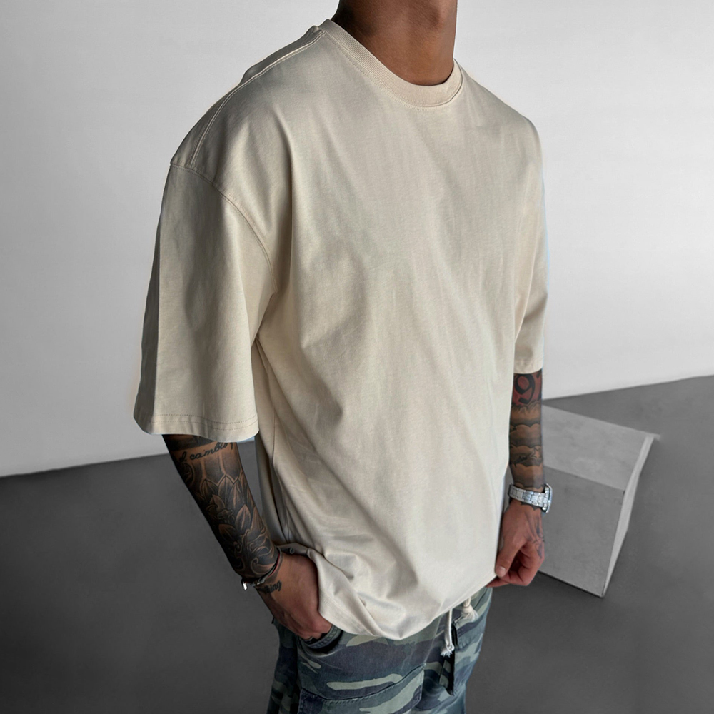 Neutral Simple Basic Solid Color T-shirt