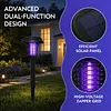Solar-powered Solar Dual-Mode Garden Zapper IPX4 Waterproof Outdoor Garden Insect Killer Lamp Mosquito Repellent Zappers for Moths Gnats Flies Small Flying Insect Gnat