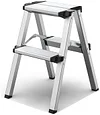 Double Sided 2 Step Telescoping Ladder Anti Slip Safety Aluminium Ladder Extension,150Kg