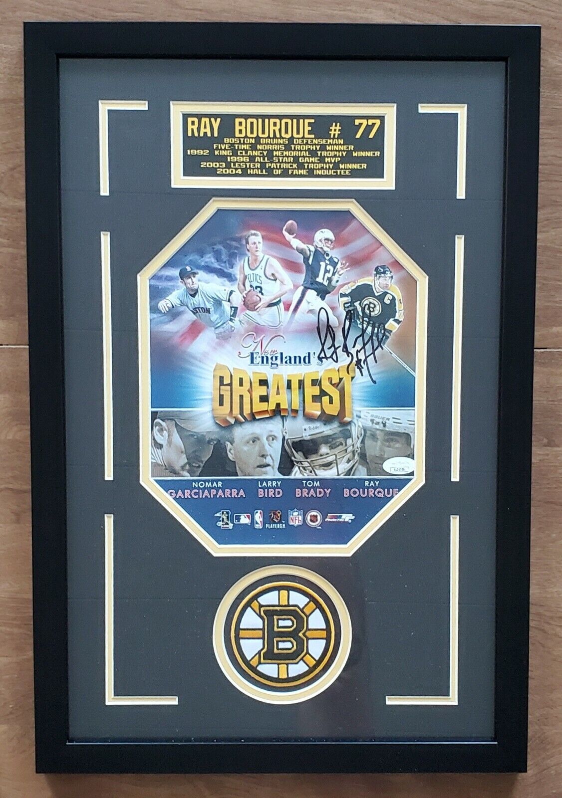 Ray Bourque Signed & Framed 8x10 Photo Poster painting Boston Bruins Patch HOF LEGEND JSA