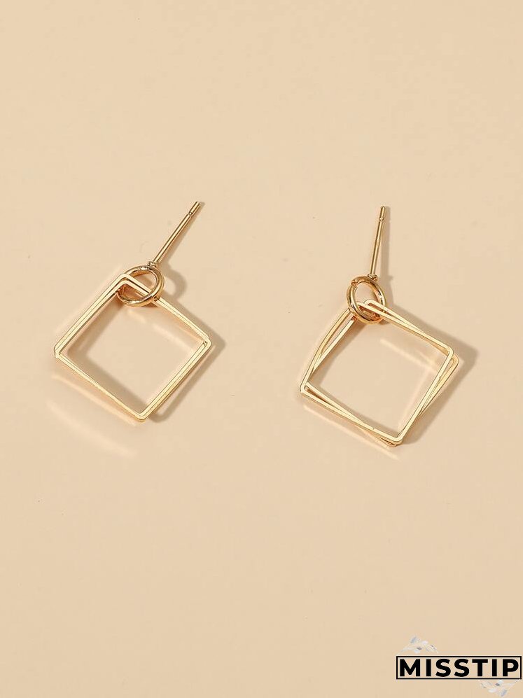 Geometric Charm Drop Earrings