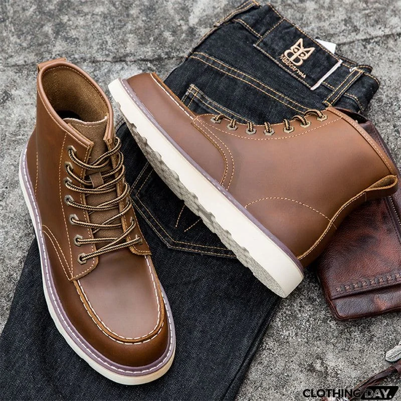 Men's Autumn Winter Vintage Plus Size Cargo Boots