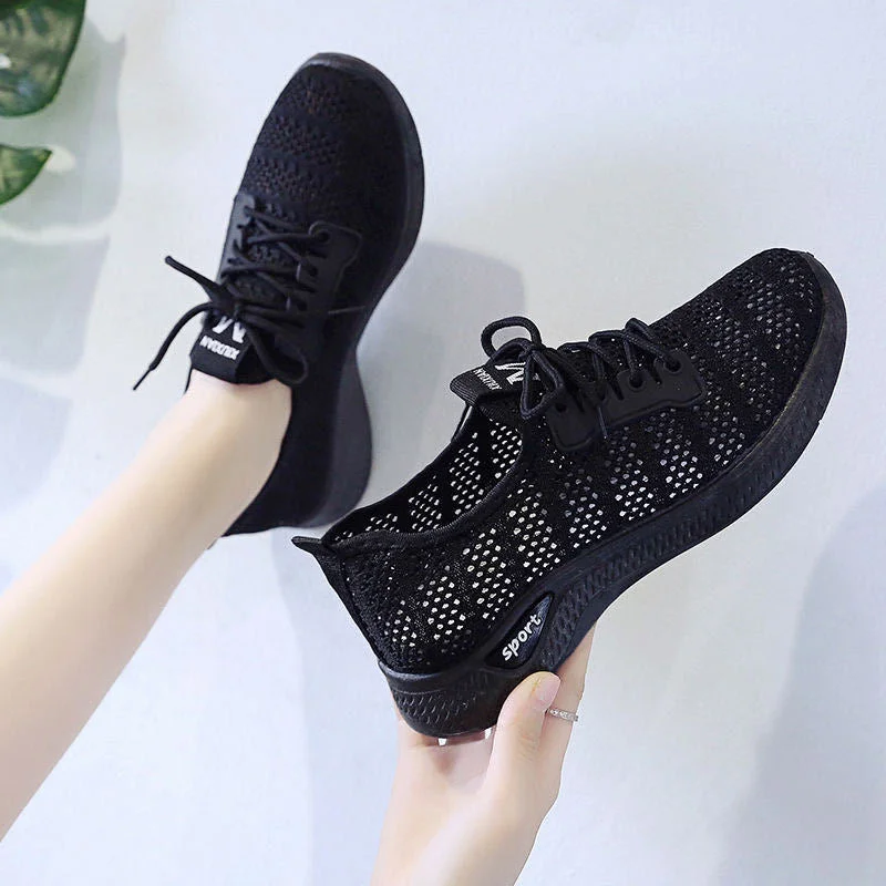 Hollow-out Breathable Sneakers Summer Women's Sports Shoes Lightweight Comfortable Running Tennis Trainers Shoes for Women