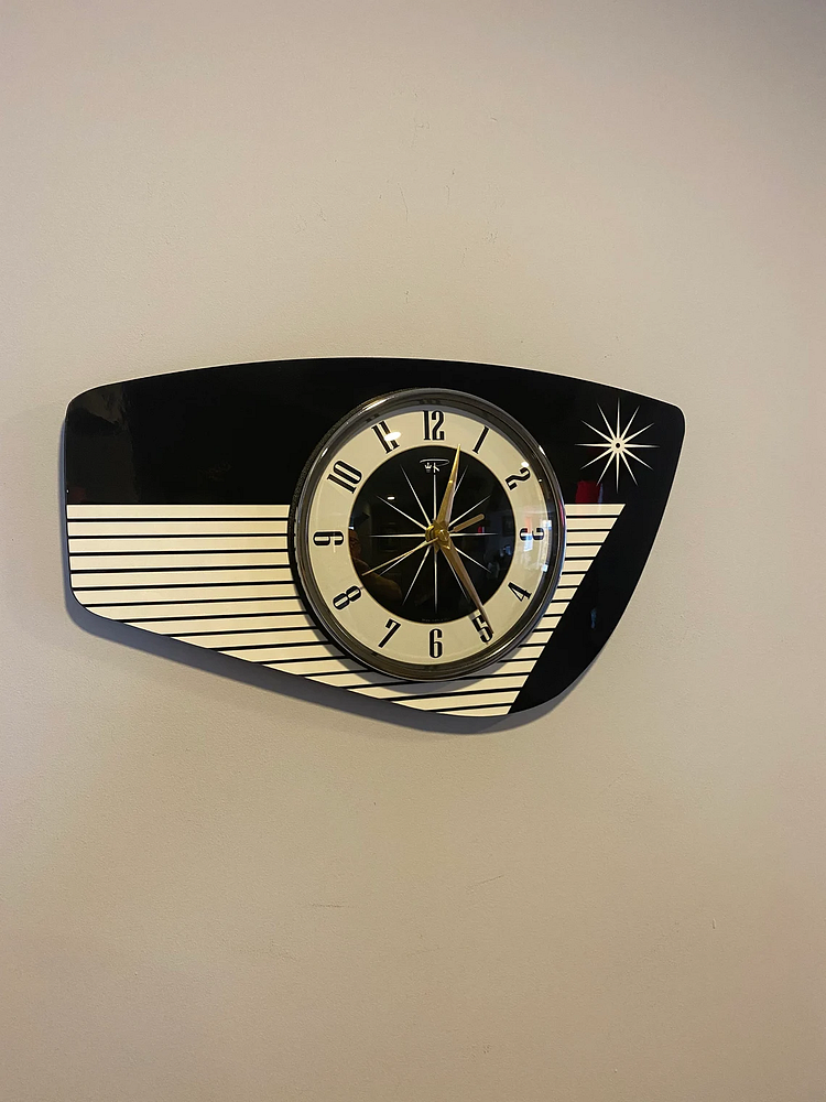 Handmade Black & Cream Wall Clock from Royale