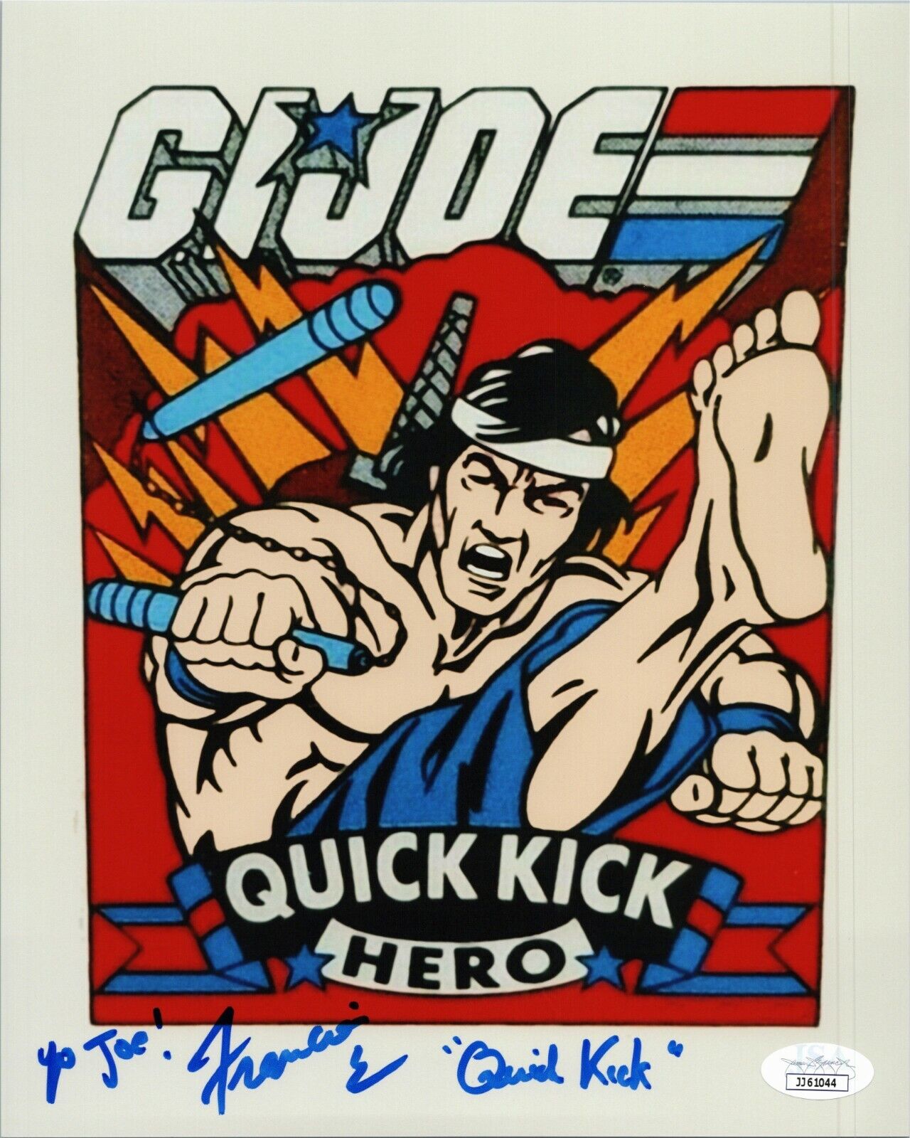 FRANCOIS CHAU Authentic Hand-Signed G.I.JOE ~ QUICK-KICK