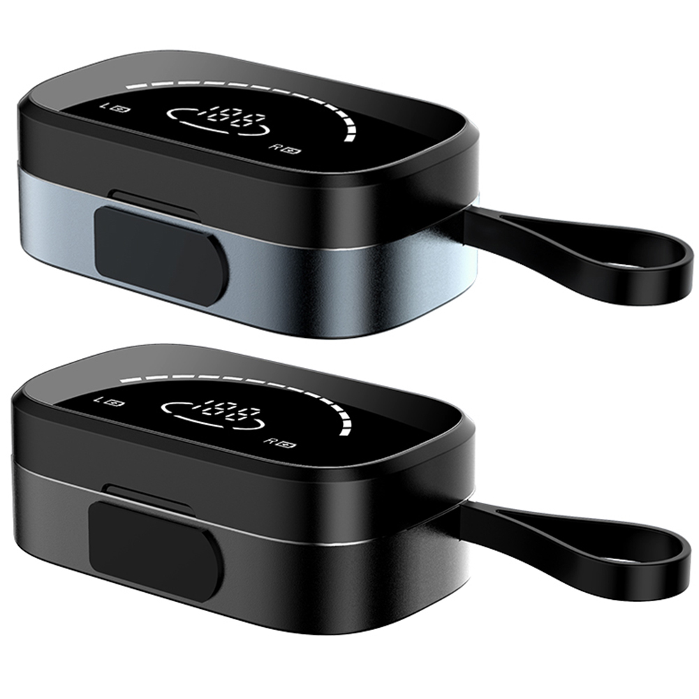 

TWS Bluetooth Earphones Earbuds 3500mAh Mirror LED Display Charging Case, Blue, 501 Original