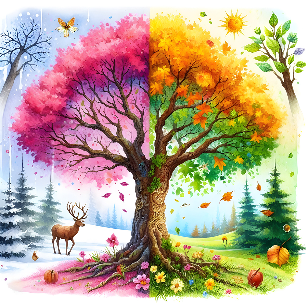 Sea Of Four Seasons 40*40cm(canvas) full round drill diamond painting