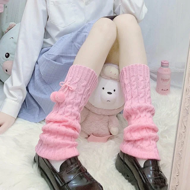 Sweet Lolita Warm Wool Ball Knitted Socks SP17115