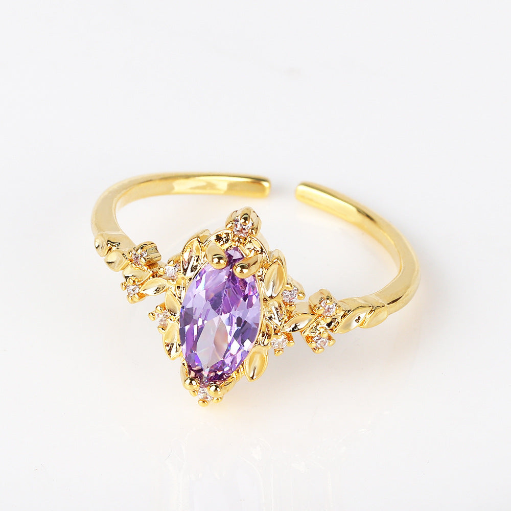 IG Style Women Crown Heart Circle Copper Electroplating Rings