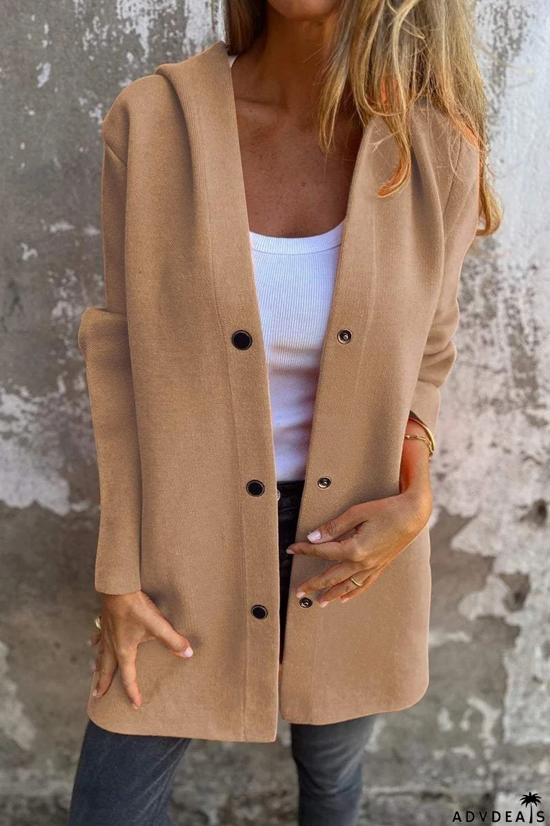 Casual Street Solid Color Pocket Buttons Outerwear(10 Colors)