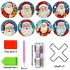 8pcs Cartoon DIY Diamond Painting Wooden Coasters Kits with Holder (Santa Claus)