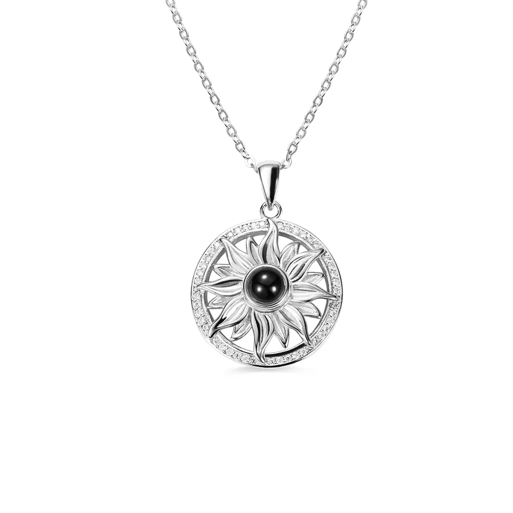 Personalized Sunflower Projection Necklace