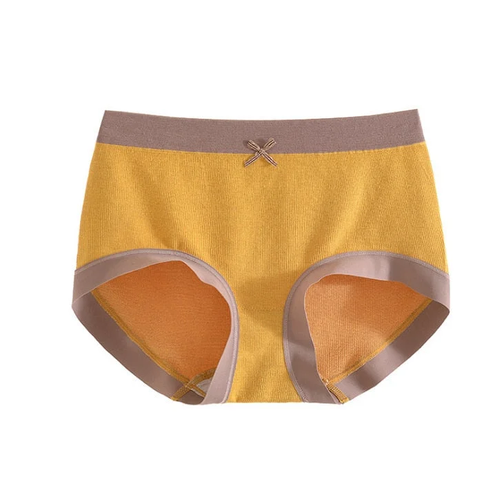 New  Women's Underwear Sexy Solid Color Panties Japanese Cute Girl Comfort Briefs Mid Waist Seamless Underpants Female Lingerie