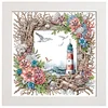 5D DIY Partial Special Shaped Drill Diamond Painting With Frame Kit Lighthouse 19.2x19.2cm