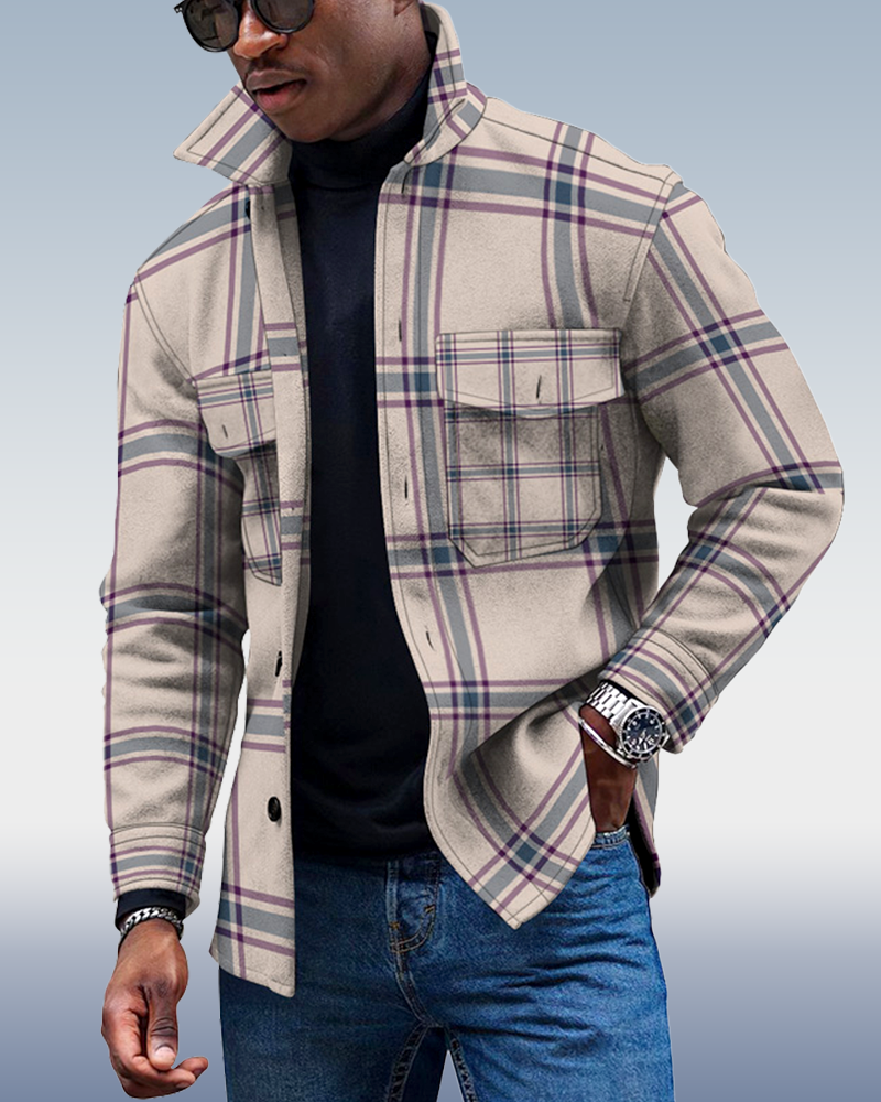 Men's Casual Geometric Pattern Jacket 027