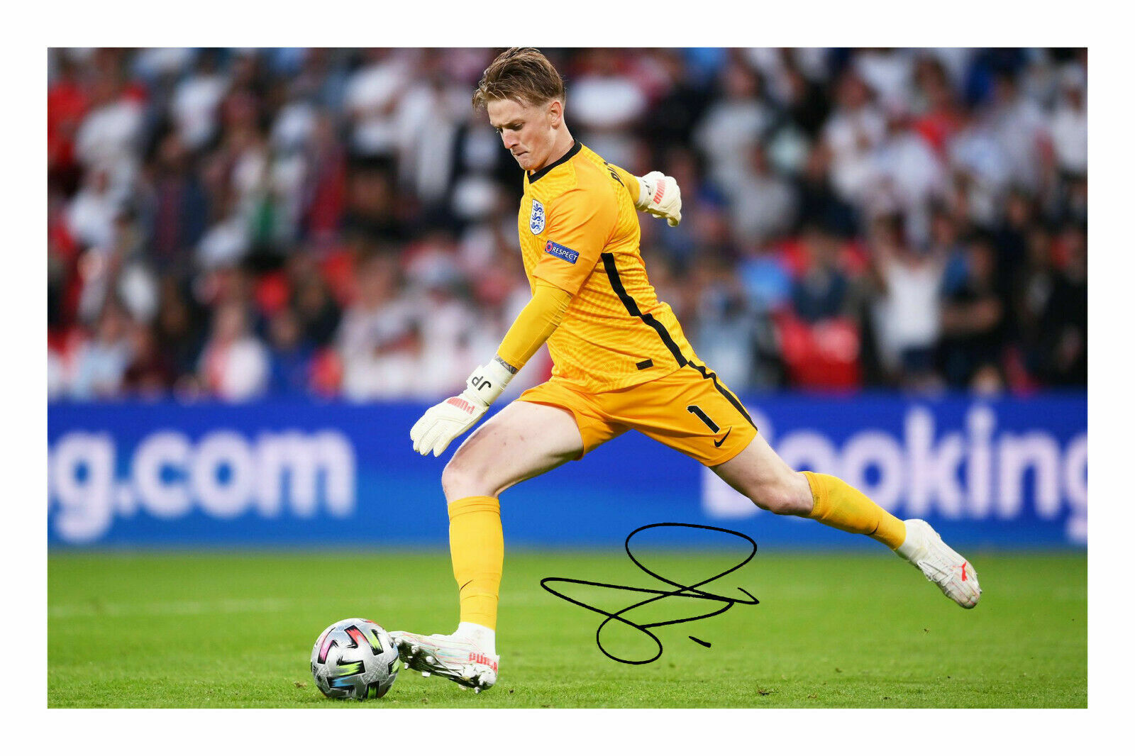 Jordan Pickford - England Euro 2020 2021 Autograph Signed Photo Poster painting Print