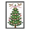 Christmas tree - 2 strands 14CT Stamped Cross Stitch  14*19cm(Brand)