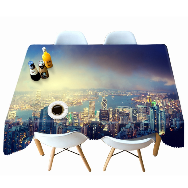

Harbour City Nightscape - 3D Tablecloth, 140*210cm, 501 Original