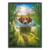 (Big Size) Swimming Dog - 11CT Stamped Cross Stitch 50*65cm/19.69*25.59in
