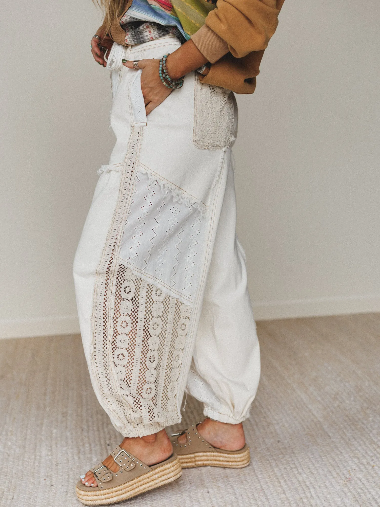 Lace Daze Pants - Cream