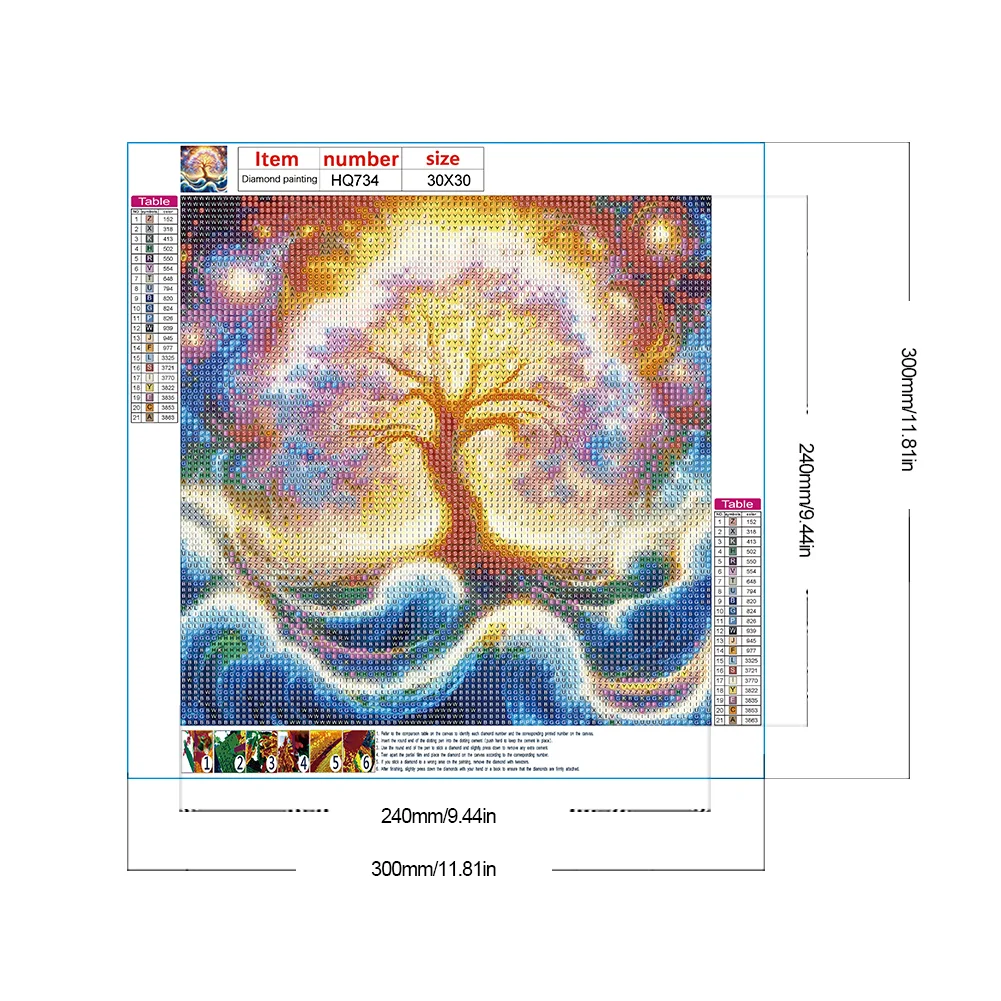 Diamond Painting - Full Round Drill - Universe Galaxy Tree(Canvas|30*30cm)