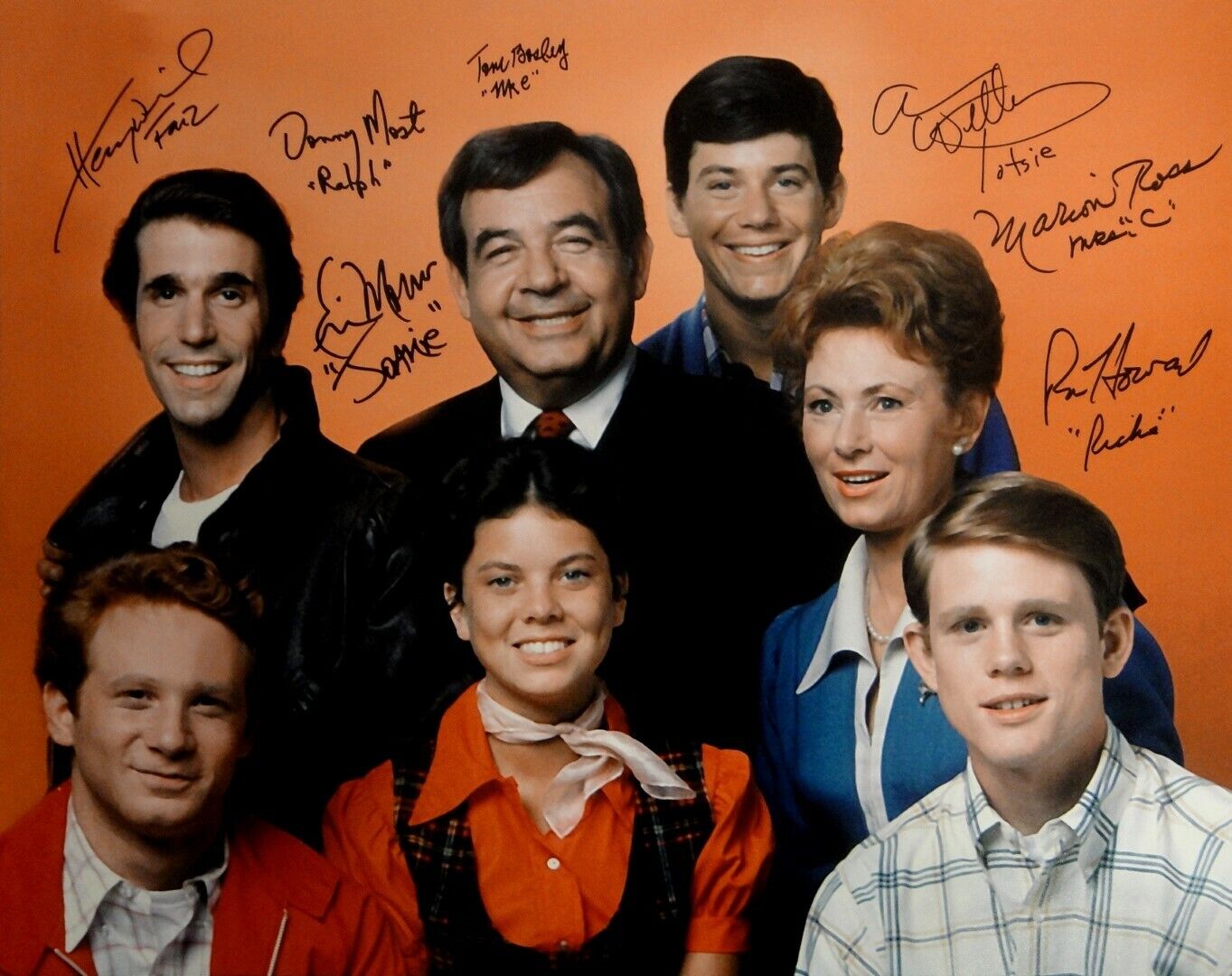 Happy Days Cast Signed 16x20 Photo Poster painting Ron Howard Tom Bosley Erin Moran Winkler JSA