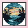 Sunset-14CT Stamped Cross Stitch Kit(31*31cm)