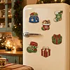 6PCS Stocking and Gift Pack DIY Pearl Diamond Painting Christmas Fridge Magnets, Sparkling Rhinestone Refrigerator Magnet Craft Kit for Home Decor & Gifts