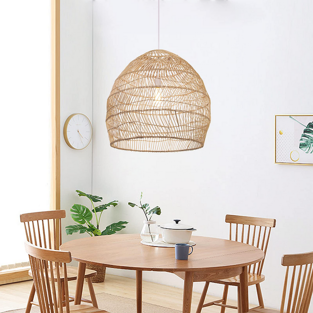 Arturest Rattan Pendant Light Boho Design Natural Basket Rattan Woven ...