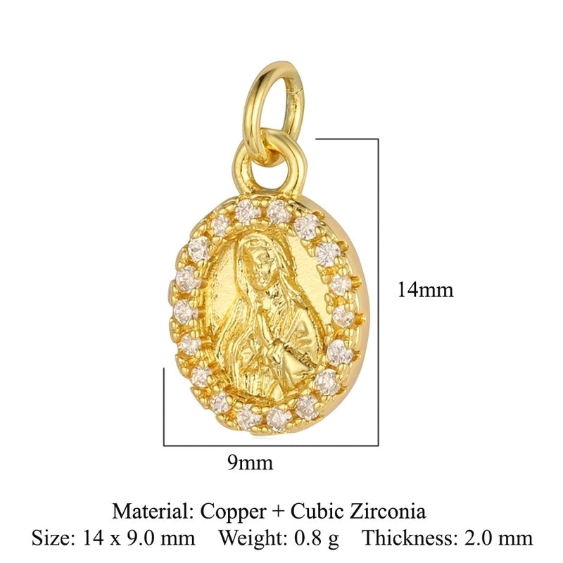 3 Pieces Retro Palm Crown Copper Plating Inlay Zircon 18k Gold Plated Charms Jewelry Accessories