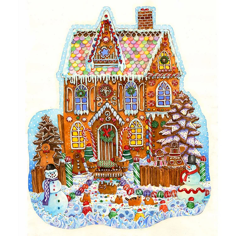 Christmas Candy House 40*40Cm (Canvas)Ab Diamond Painting gbfke