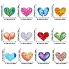 12pcs Heart Motif Double-Sided DIY Diamond Painting Keychain Kit