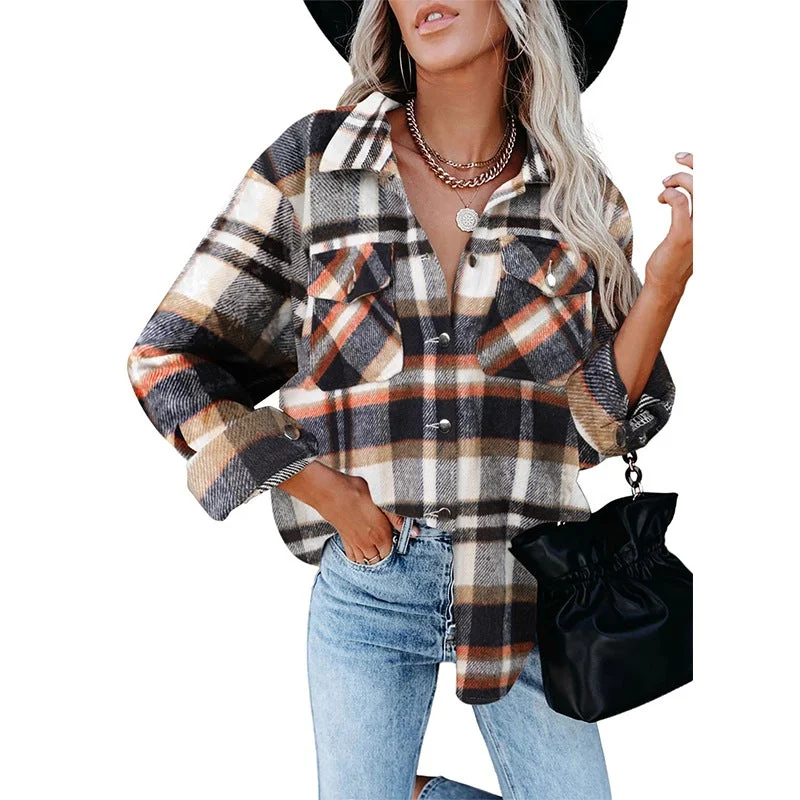 Plaid Shirt Jacket For Women