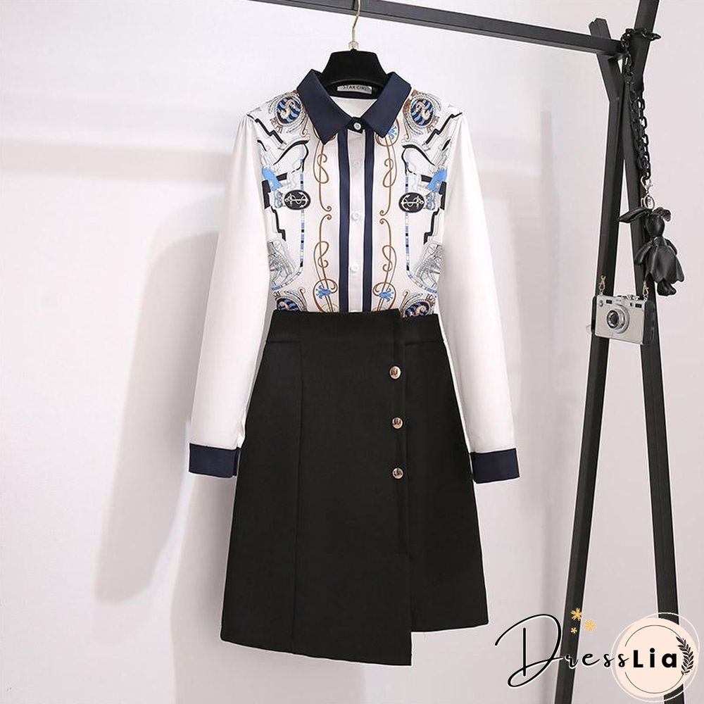 French White Blouse+Chic Skirt P12065