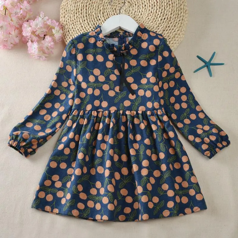 2020 Spring Autumn Girl Dress Cotton Long Sleeve Children's Dress Floral Kids Dresses for Girls Fashion Girls Princess Clothing
