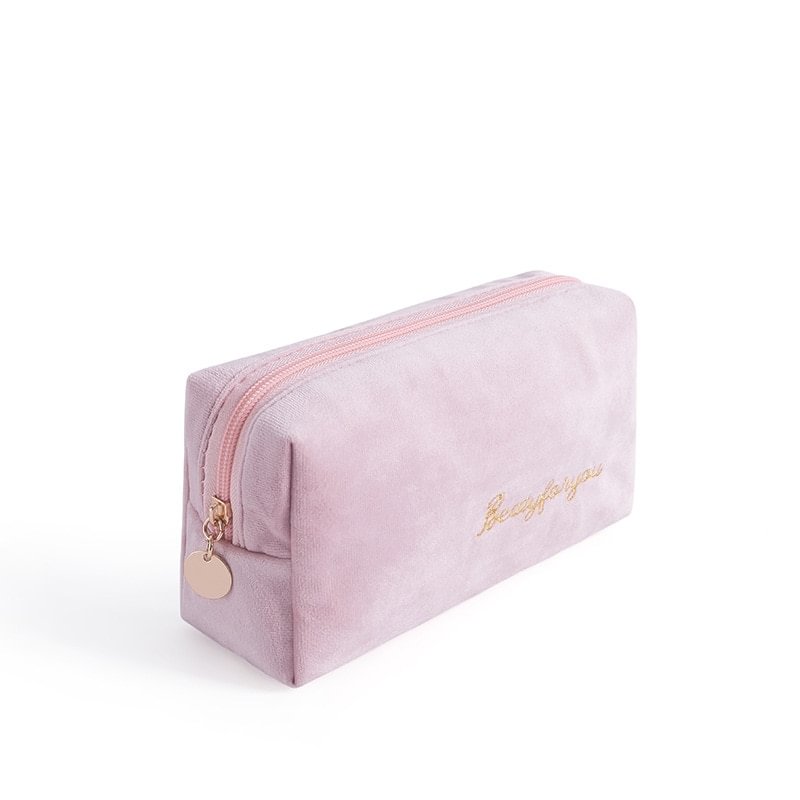 Girls Velvet Organizer Cosmetic Bag Vintage Soft Toiletry Package Women Travel Makeup Bags Lipstick Pouch Beauty Case US Mall Lifes
