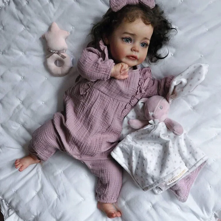  [New Series!][Heartbeat & Sound] 17" & 22" Soft Weighted Body Lifelike Cute Handmade Toddler Baby Doll Girl Ikika, Gift for Kids - Reborndollsshop®-Reborndollsshop®