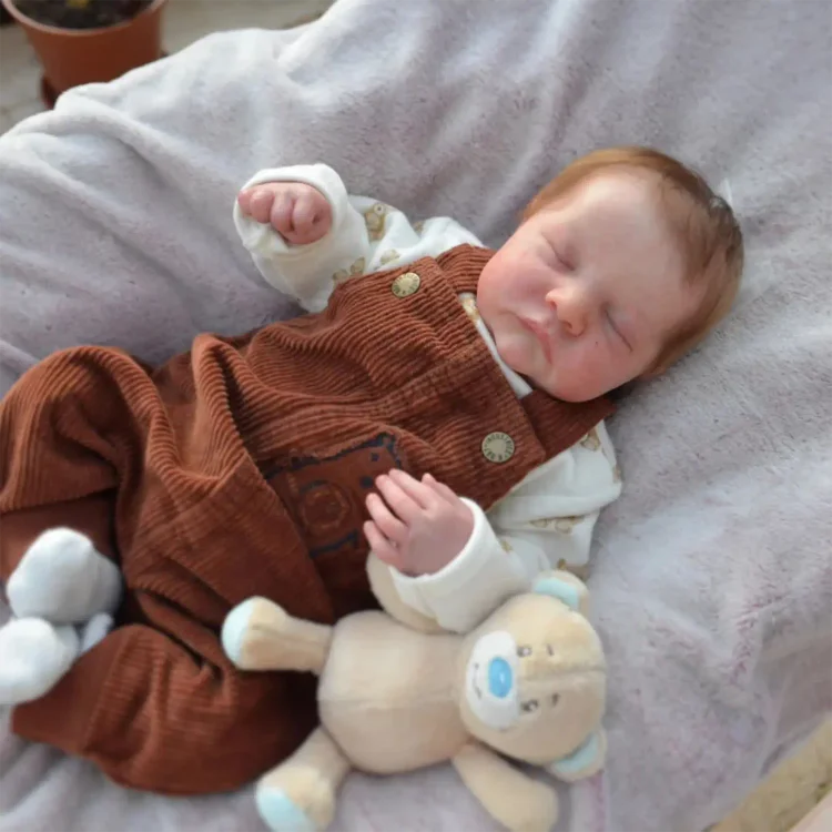 20" Handmade Lifelike Reborn Brown Hair Baby Girl Wialin with Heartbeat💖 & Sound🔊：Realistic Reborn Baby Dolls By Rsgdolls®