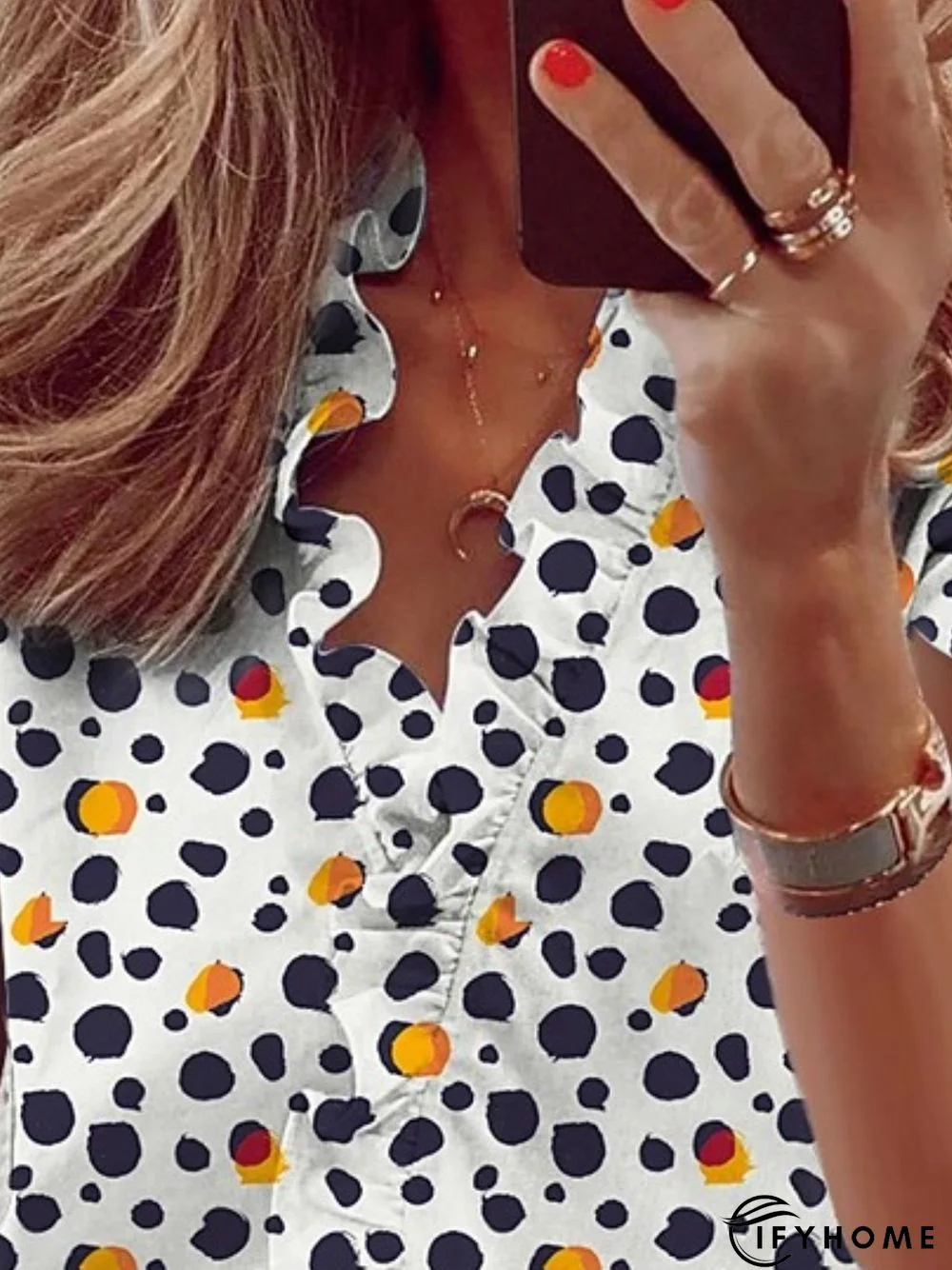 Casual Short Sleeve Printed Blouse | IFYHOME